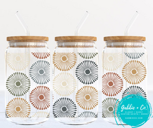 Boho Floral Glass Libby Cup