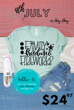 Load image into Gallery viewer, Family, Freedom and Fireworks - 4th of July T-Shirts