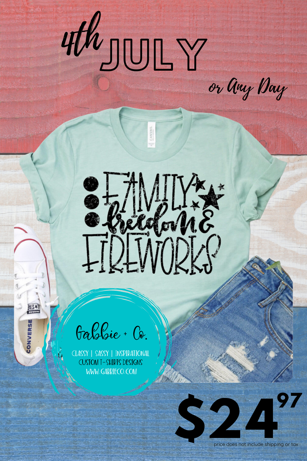 Family, Freedom and Fireworks - 4th of July T-Shirts