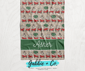 Personalized Minky Christmas Blanket