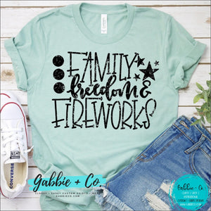 Family Freedom And Fireworks T-Shirt