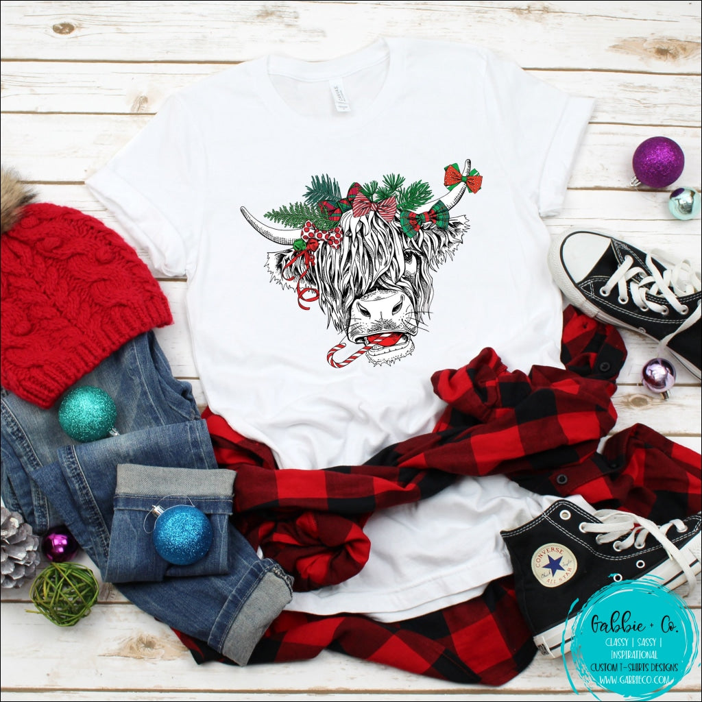 Shaggy Cow Wreath T-Shirt