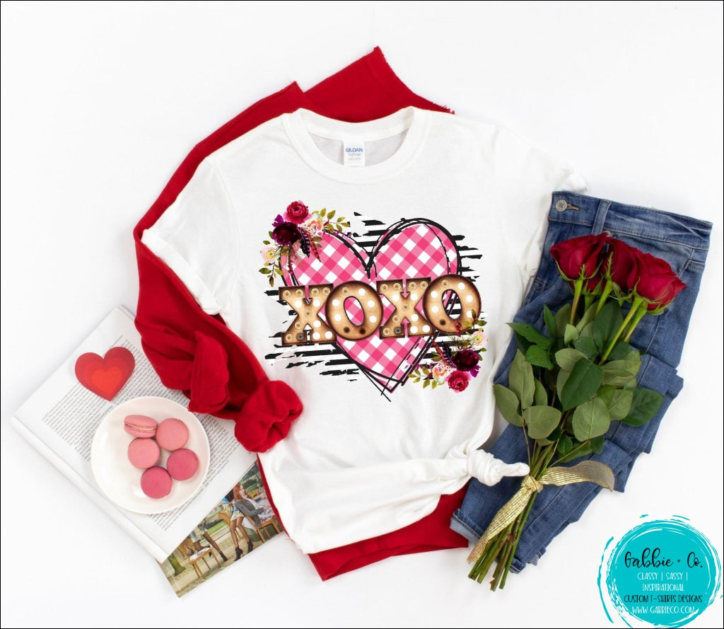 Xoxo And Hearts = Love | Valentine Shirt Small / White T-Shirt